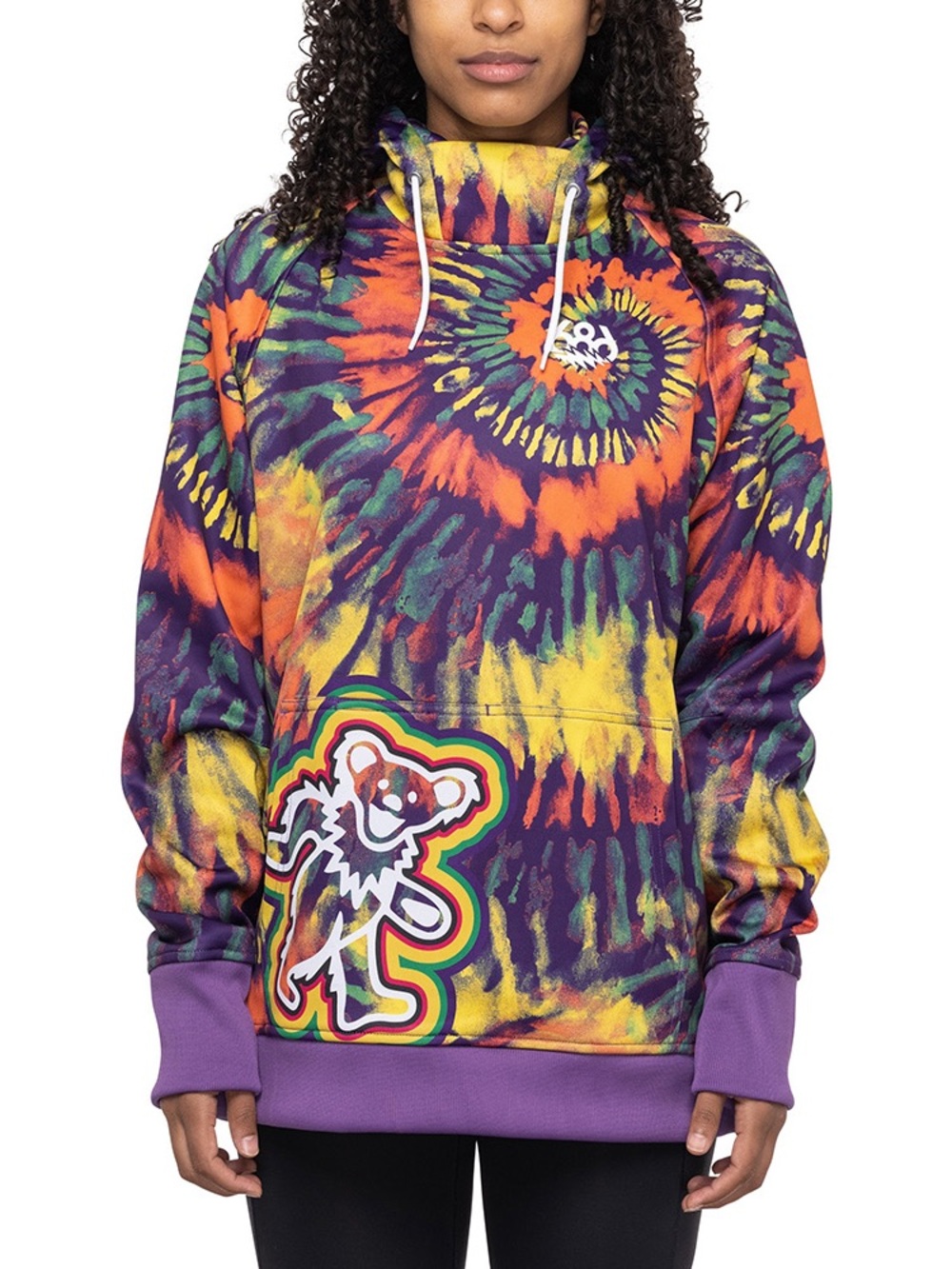 686 Bonded Fleece Hoodie Grateful Dead Tie Dye DWR Snowboarding Women’s Medium